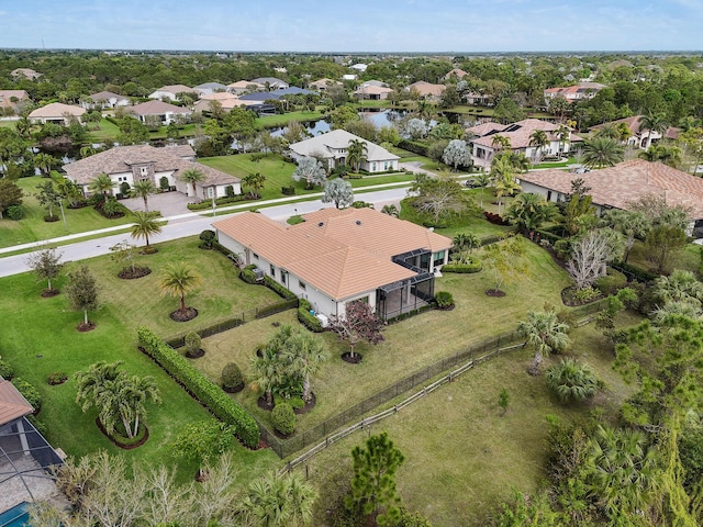 drone / aerial view with a residential view