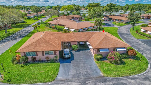 drone / aerial view with a residential view