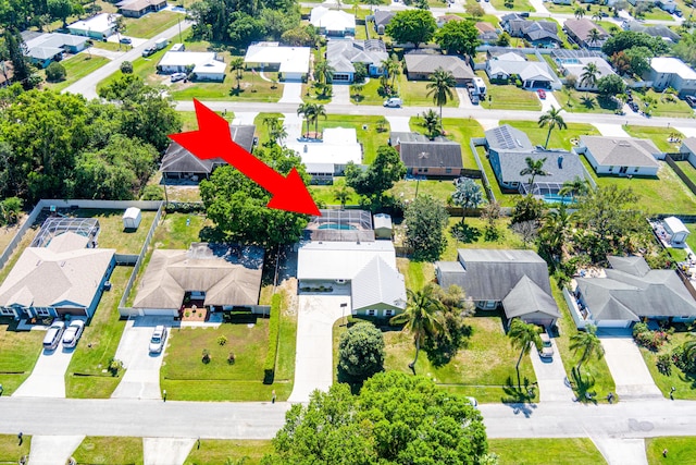 bird's eye view with a residential view