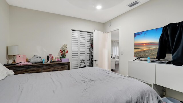 bedroom with visible vents