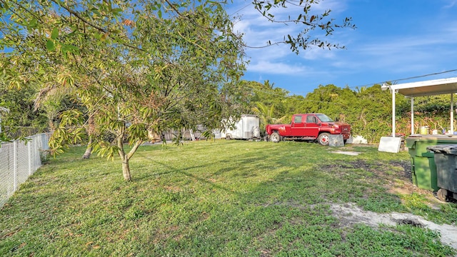 view of yard with fence