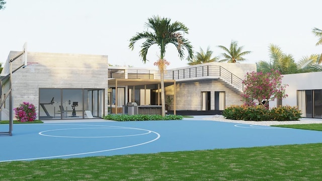 view of sport court featuring community basketball court