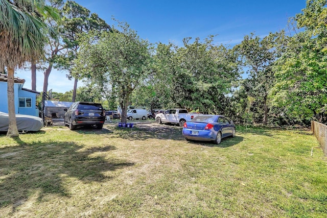 view of yard featuring fence