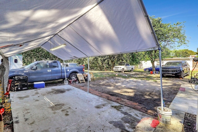 view of car parking featuring a detached carport