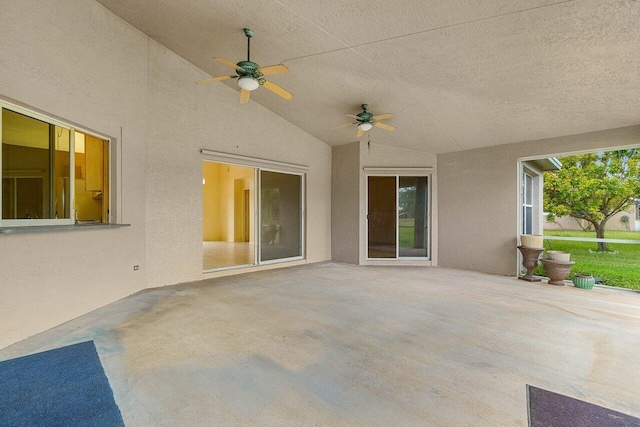 view of patio with ceiling fan