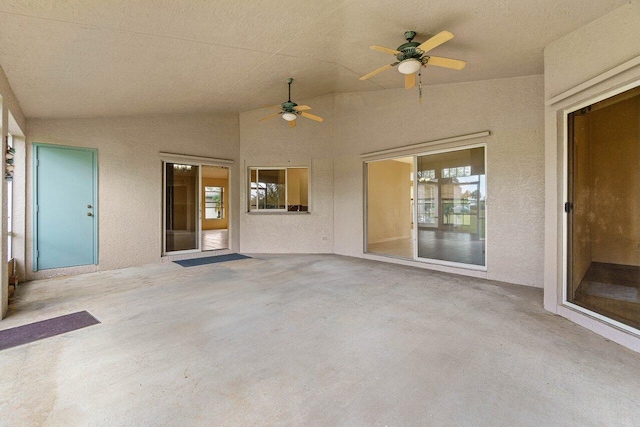 view of patio / terrace featuring ceiling fan