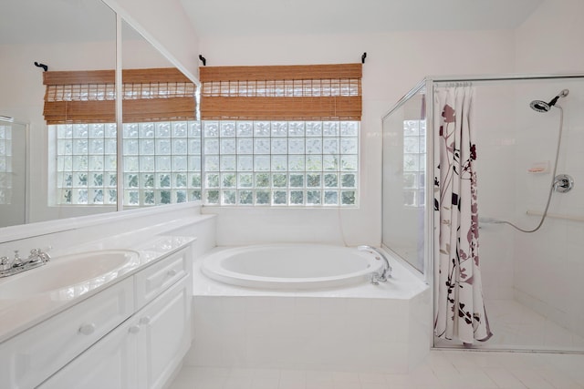 3190 SE Carrick Green Ct, Port Saint Lucie, FL 34952 - full bath with a shower stall, a garden tub, and vanity