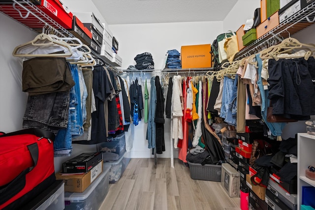 spacious closet featuring wood finished floors