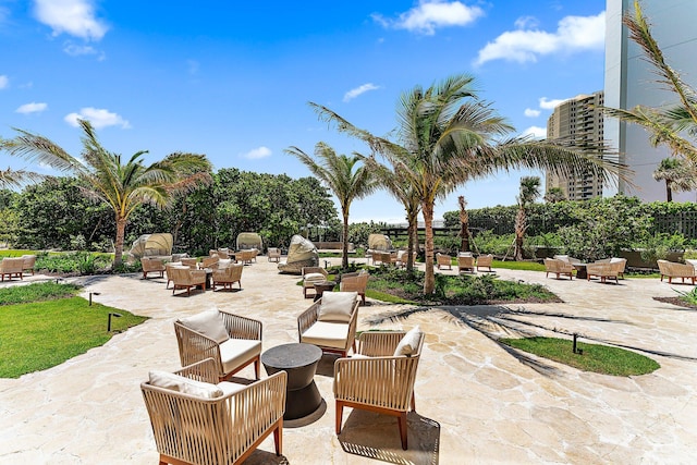 view of patio / terrace featuring an outdoor living space