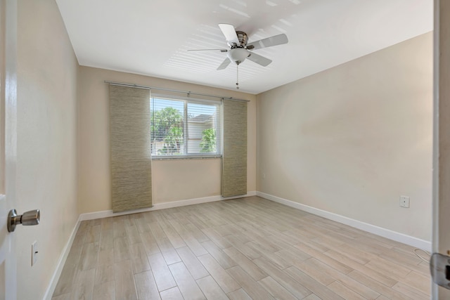 19203 Glenmoor Dr, West Palm Beach, FL 33409 - empty room with a ceiling fan and light wood-type flooring