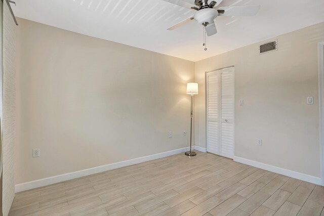 19203 Glenmoor Dr, West Palm Beach, FL 33409 - unfurnished room featuring ceiling fan and light wood finished floors