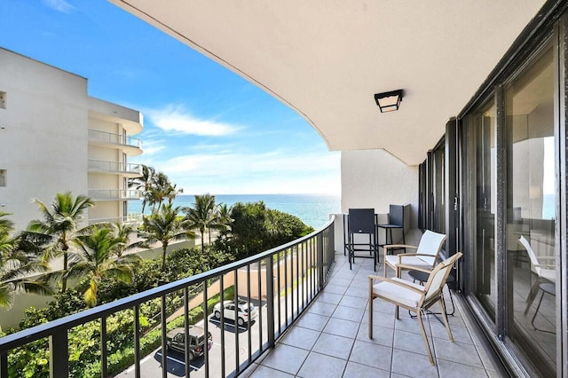 balcony with a water view