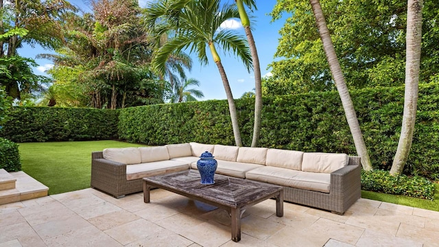 view of patio featuring outdoor lounge area