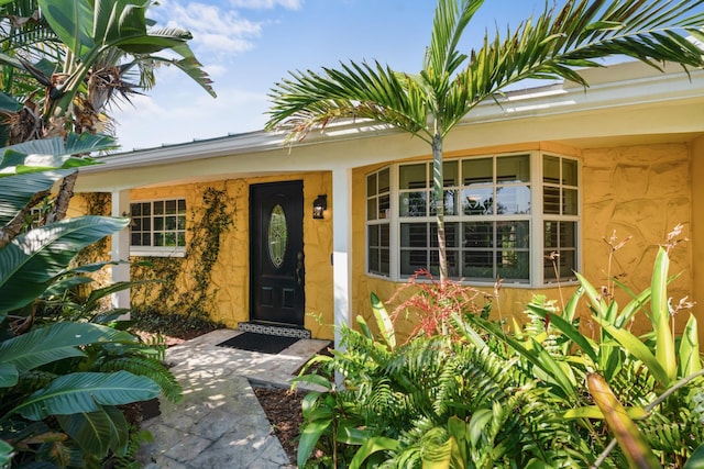 entrance to property featuring covered porch