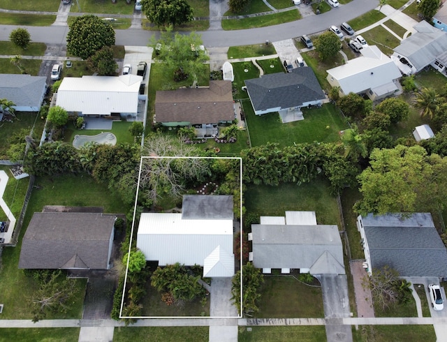 aerial view with a residential view