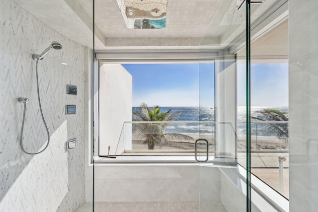 full bathroom with an enclosed shower