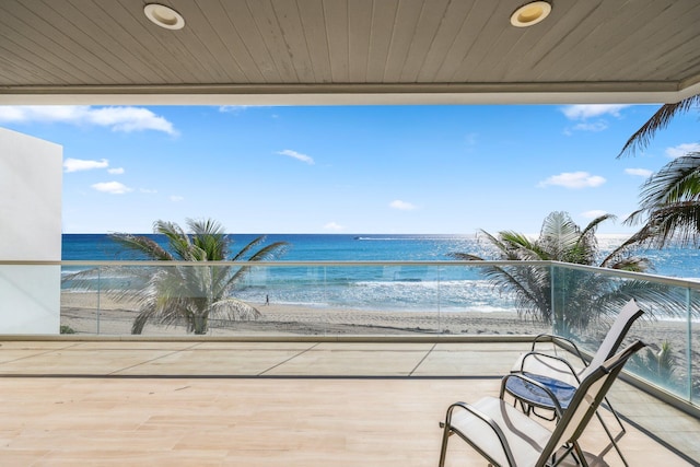 balcony with a water view