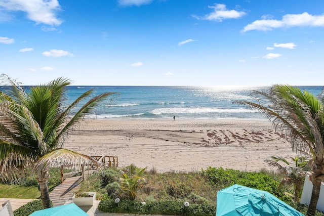 property view of water with a view of the beach