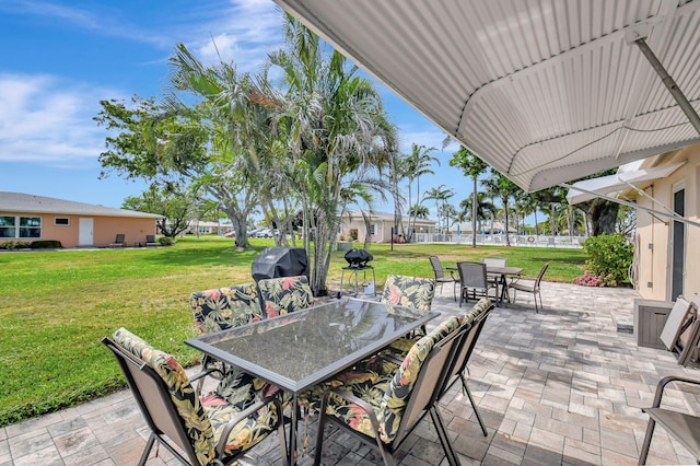 view of patio with outdoor dining area