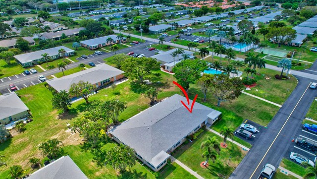 aerial view with a residential view