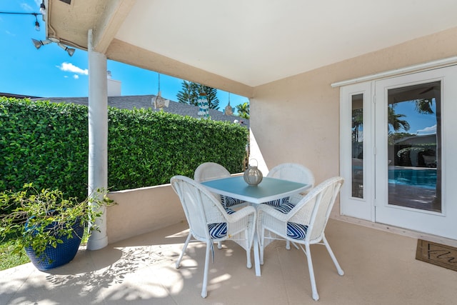 view of patio featuring outdoor dining space