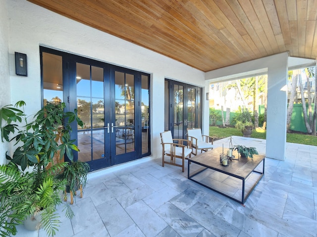 view of patio / terrace featuring french doors