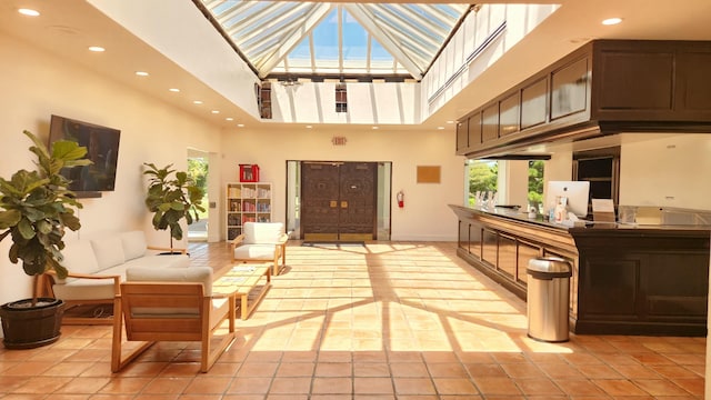 2800 Twin Oaks Way, Wellington, FL 33414 - reception featuring a high ceiling and recessed lighting