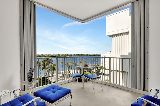 balcony with a water view