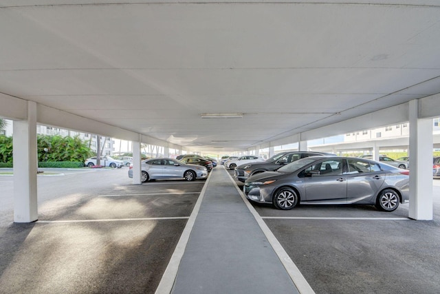 view of parking garage