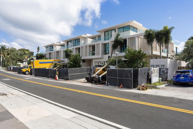 view of road with a residential view