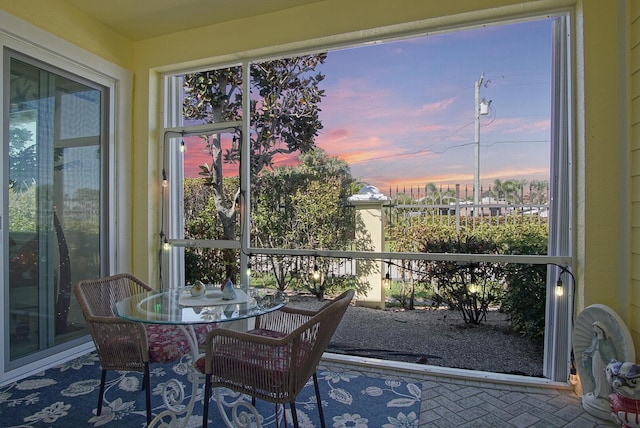 view of sunroom