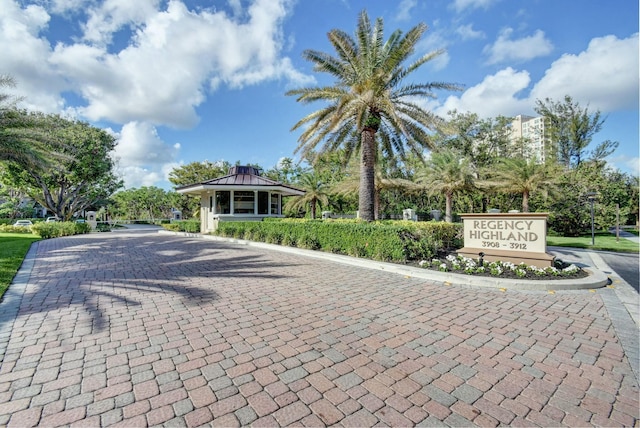 view of street with curbs