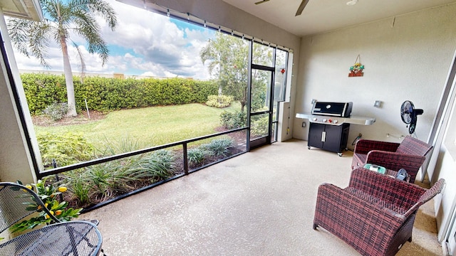 9592 SW Royal Poinciana Dr, Port Saint Lucie, FL 34987 - sunroom with ceiling fan
