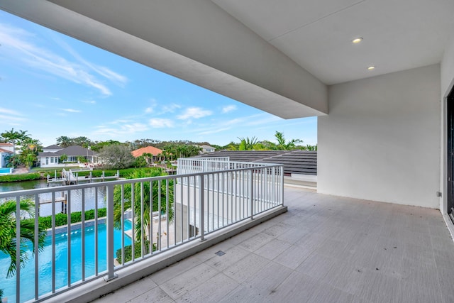 balcony with a water view