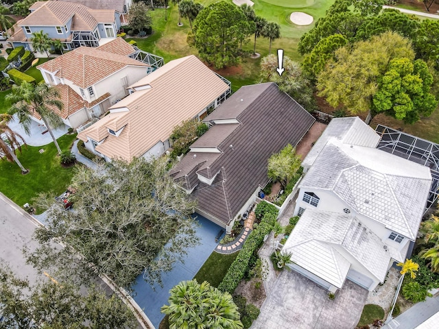 birds eye view of property with a residential view