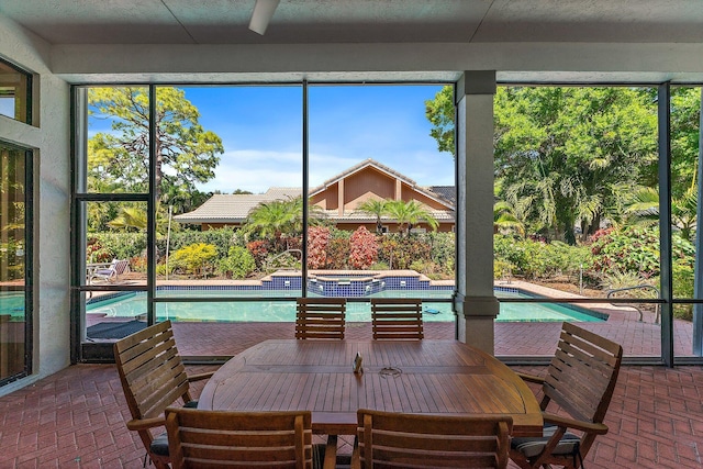 view of sunroom