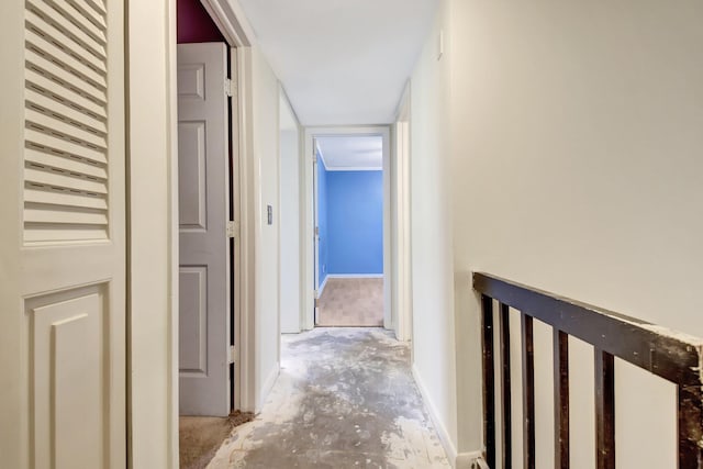 corridor with concrete floors