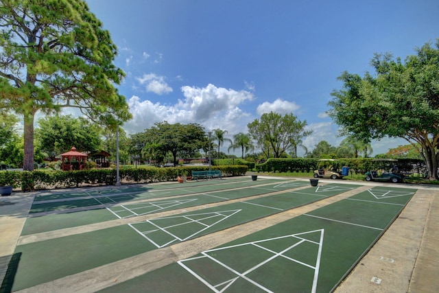 view of home's community with shuffleboard