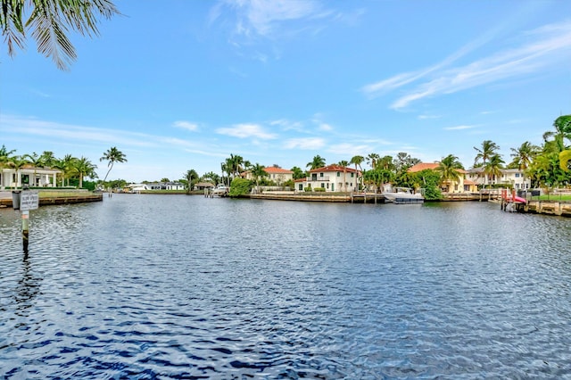 property view of water featuring a residential view