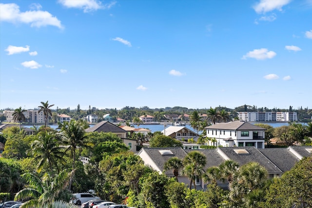 drone / aerial view with a residential view