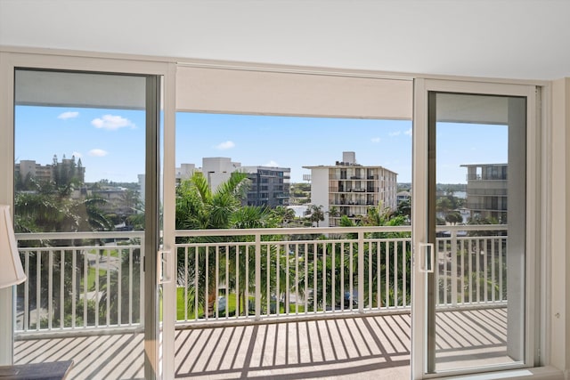 balcony with a view of city