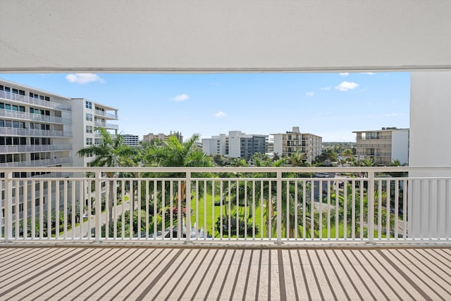 balcony with a city view