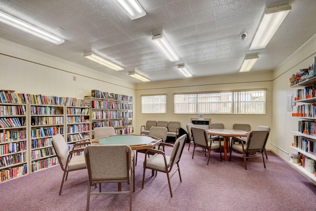 interior space with wall of books