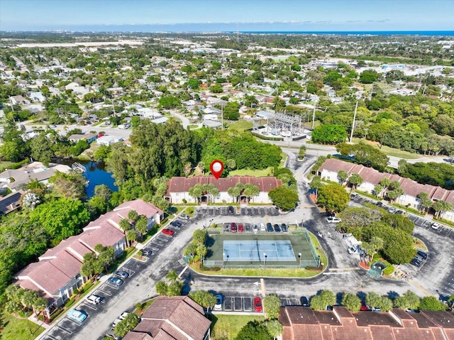 drone / aerial view with a residential view