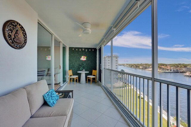 balcony with a water view