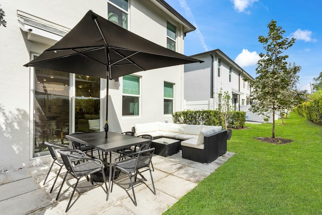 view of patio with an outdoor hangout area