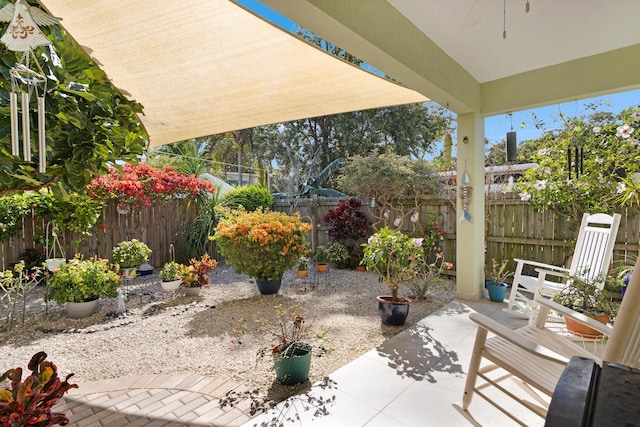 view of patio with a fenced backyard