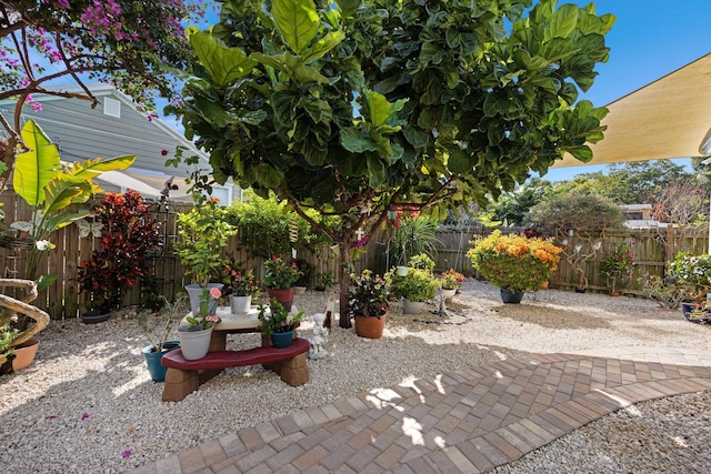 view of patio featuring a fenced backyard