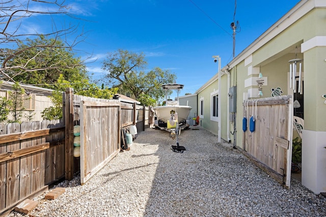 view of yard with a patio area and a fenced backyard