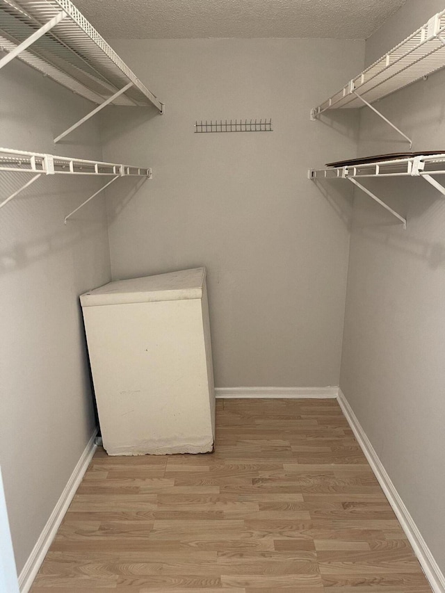 walk in closet featuring wood finished floors